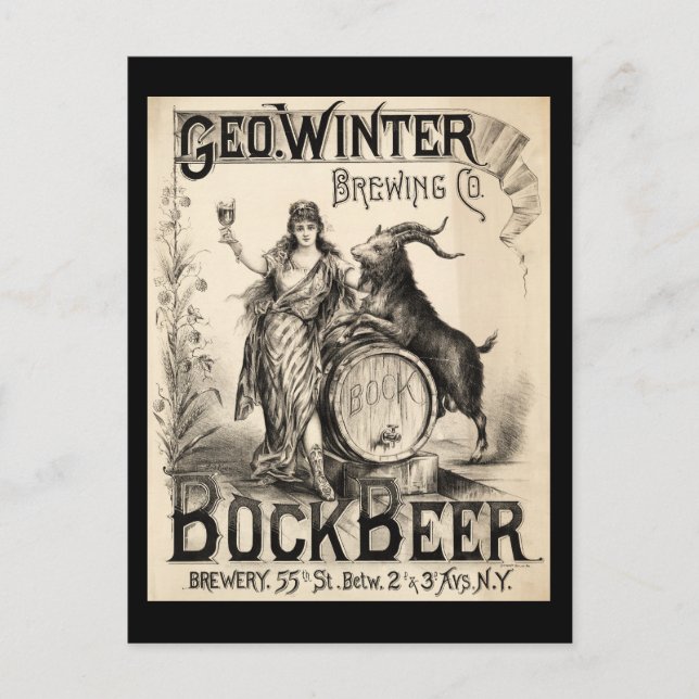 Carte Postale Bock Beer Brewing Co. Cool rétro Vintage (Devant)
