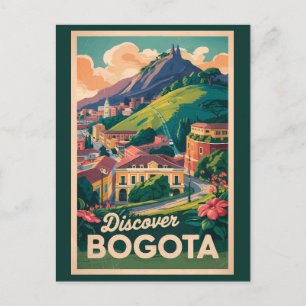 Carte Postale Bogota Colombie Voyage Art Vintage