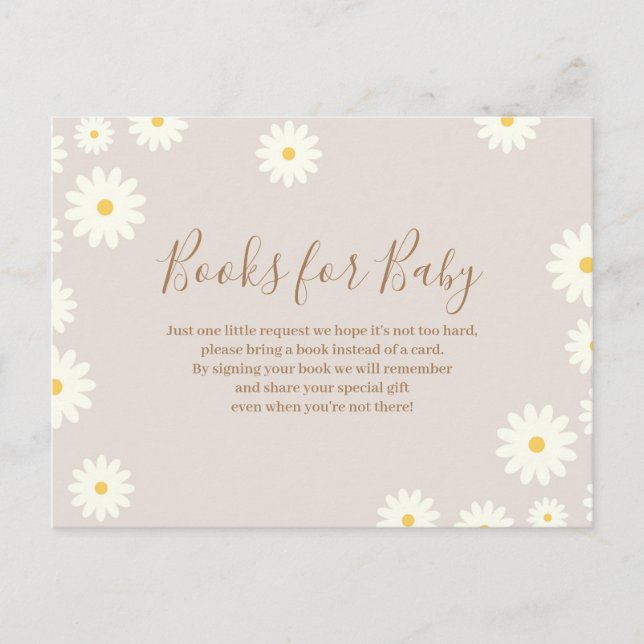 Carte Postale Bohemian Daisy Floral Livres pour Baby Postcard (Devant)