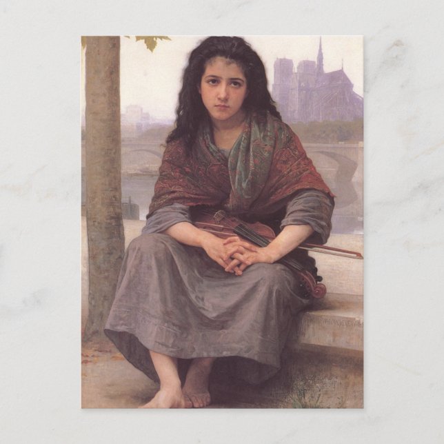 Carte Postale Bohemienne (le bohémien) par William Bouguereau (Devant)