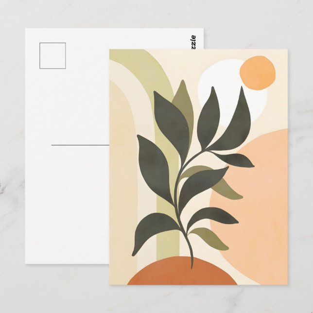 Carte Postale Boho Abstrait et Clip Art moderne Imprimable (Devant / Derrière)