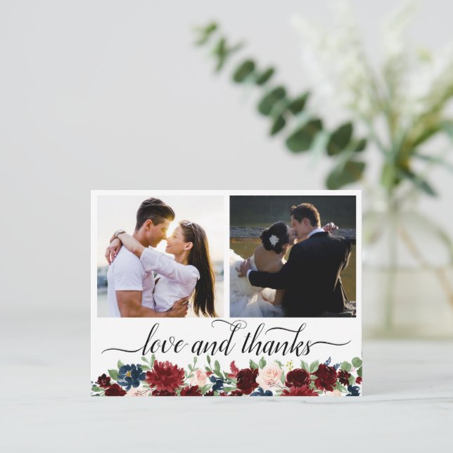 Carte Postale Boho Bloom | Bourgogne et Merci photo Navy 2 (Debout devant)