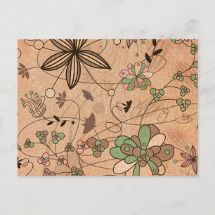 Carte Postale Boho Bohemian Retro Colorful Floral Flowers