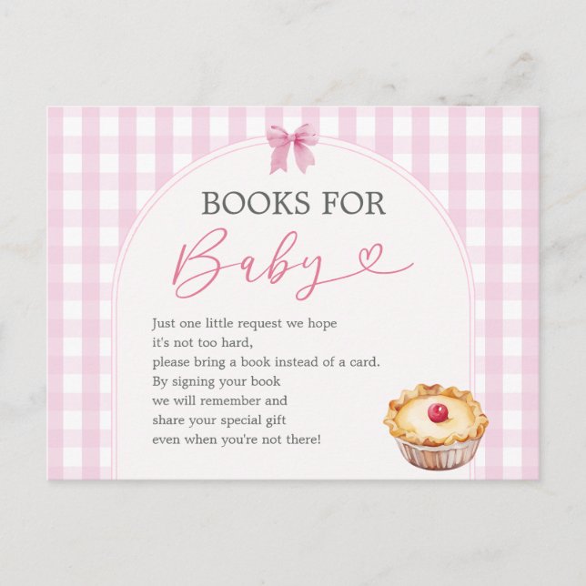 Carte Postale Boho Cutie Pie Pink En vichy Livres pour bébé (Devant)