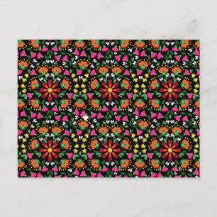 Carte Postale Boho Design Bold Color Floral