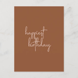 Carte Postale Boho Été Brown Terracotta Branché Joyeux Anniversa