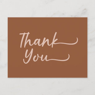 Carte Postale Boho Été Brun Terracotta Tendance Merci