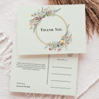 Boho Fleur sauvage Fern Mint Green Mariage Merci