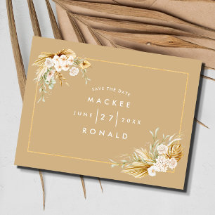 Carte Postale Boho Floral Budget Mariage Enregistrer la date