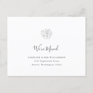 Carte Postale Boho Floral minimaliste Nous avons déplacé l'adres