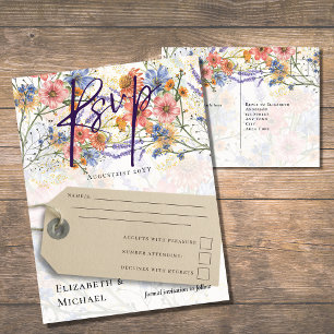 Carte Postale Boho Floral RSVP