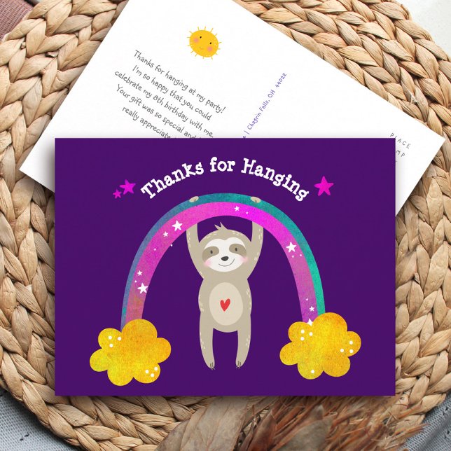 Carte Postale Boho mauve arc-en-ciel Anniversaire mignon Merci (Créateur téléchargé)