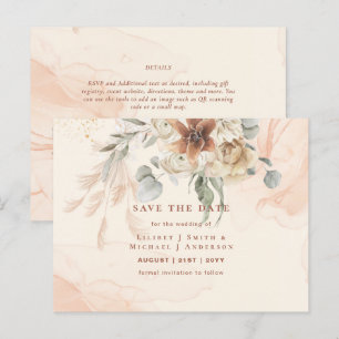 Carte Postale BOHO Pampas Grass Floral Mariage Enregistrer La Da