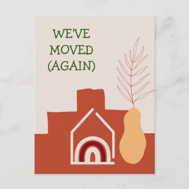 Carte Postale Boho Terracotta Nous avons déménagé une nouvelle a (Devant)