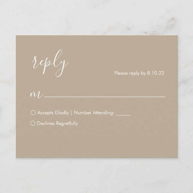Carte postale Boho Wedding RSVP (Devant)
