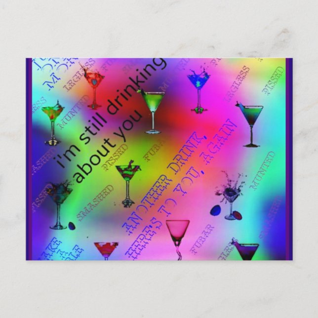 Carte Postale Boire à votre sujet (Devant)