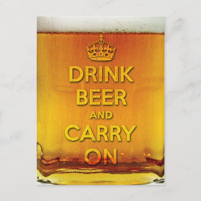 Carte Postale Boire de la bière et continuer (Devant)