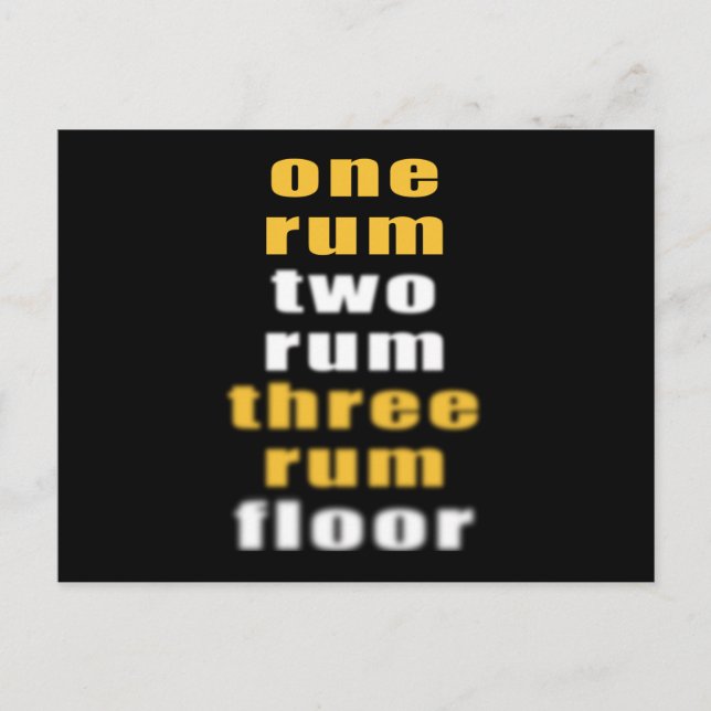 Carte Postale Boire du rhum alcool fête drôle (Devant)