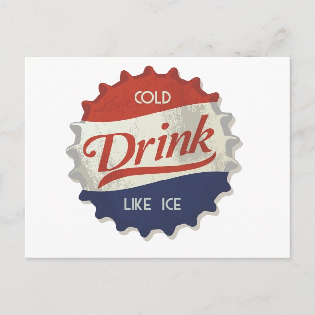 Carte Postale Boire Ice Cold Cola Casquette bouteille (Devant)