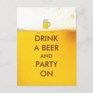 Carte Postale Boire une bière et faire la fête le