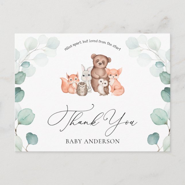 Carte Postale Bois Animaux Douche par Merci postal (Devant)