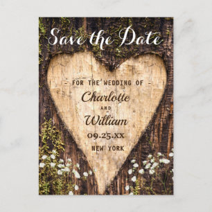 Carte Postale Bois Barque Coeur Bébé Respiration Mariage Enregis
