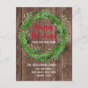 Carte Postale Bois de grange Verdure d'hiver Nouvelle maison Joy