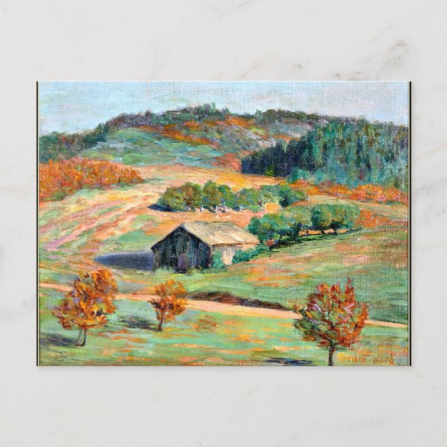 Carte Postale Bois - Paysage du début de l'automne (Devant)