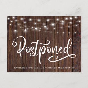 Carte Postale Bois rustique Lumières Mariage Postponton