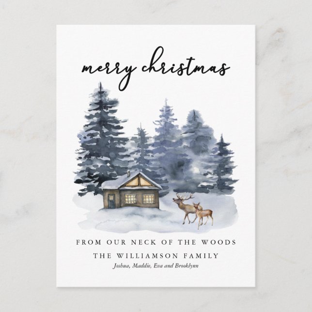 Carte Postale Bois rustiques Joyeux Noël (Devant)