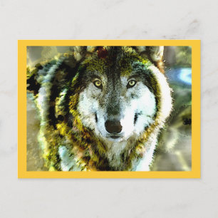 Carte Postale Bois Wolf Produits de JungleWalk.com
