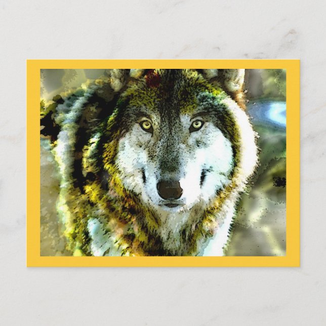 Carte Postale Bois Wolf Produits de JungleWalk.com (Devant)