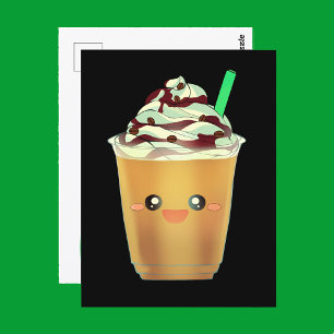 Carte Postale Boisson au café moka mixée et glacée