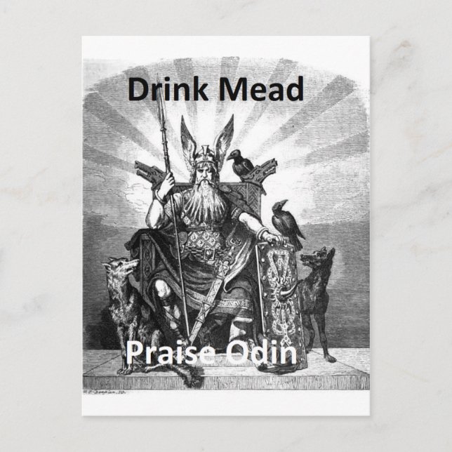 Carte Postale Boisson Mead - éloge Odin (Devant)