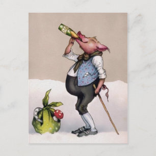 Carte Postale Boisson vintage de porc