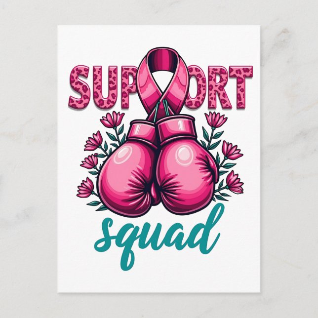 Carte Postale Boîte à gants de sensibilisation au cancer du sein (Devant)