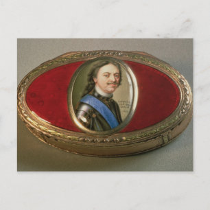 Carte Postale Boîte à neige avec portrait miniature Peter