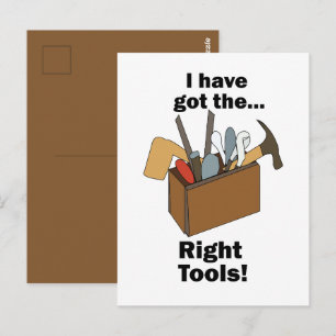 Carte Postale Boîte à outils d'homme à tout faire J'ai les bons