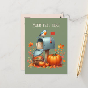 Carte Postale Boîte aux lettres automne saisonnier ajouter un me