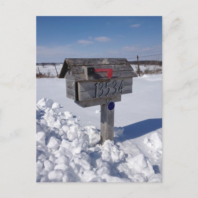Carte Postale Boîte aux lettres d'hiver (Devant)