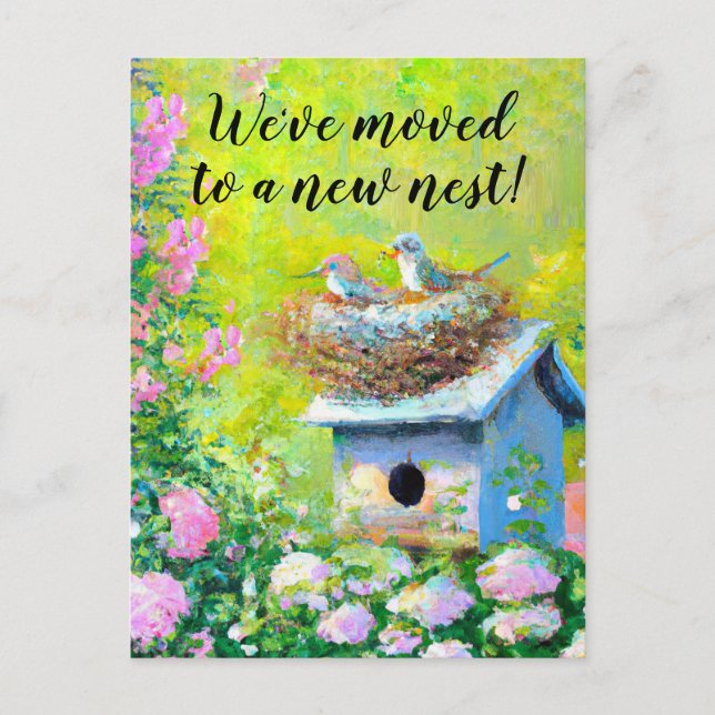 Carte Postale Boîte aux lettres Nid d'oiseaux Nouvelle maison An (Devant)