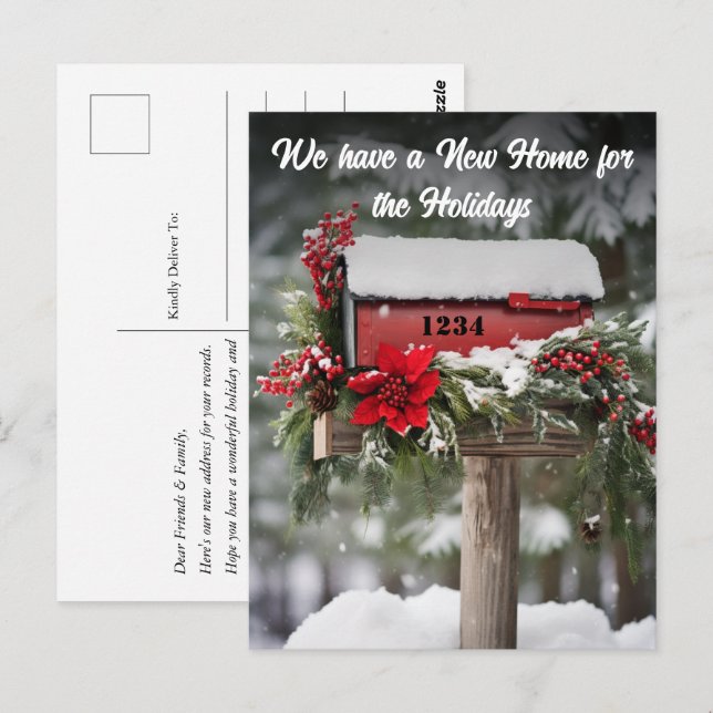 Carte Postale Boîte aux lettres Nouvelle maison vacances Faire-p (Devant / Derrière)