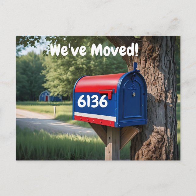 Carte Postale Boîte aux lettres personnalisée Nous avons déplacé (Devant)
