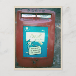 Carte Postale Boîte aux lettres rouge vintage à Rome photo