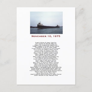 Carte Postale Boîte cadeau Edmund Fitzgerald avec nom d'équipage
