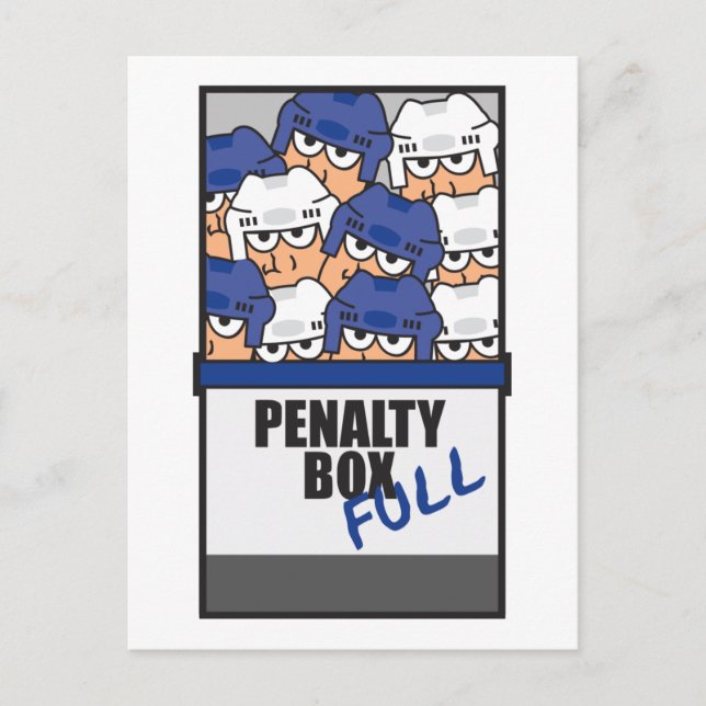 Carte Postale Boîte de pénalité de hockey complète (Devant)