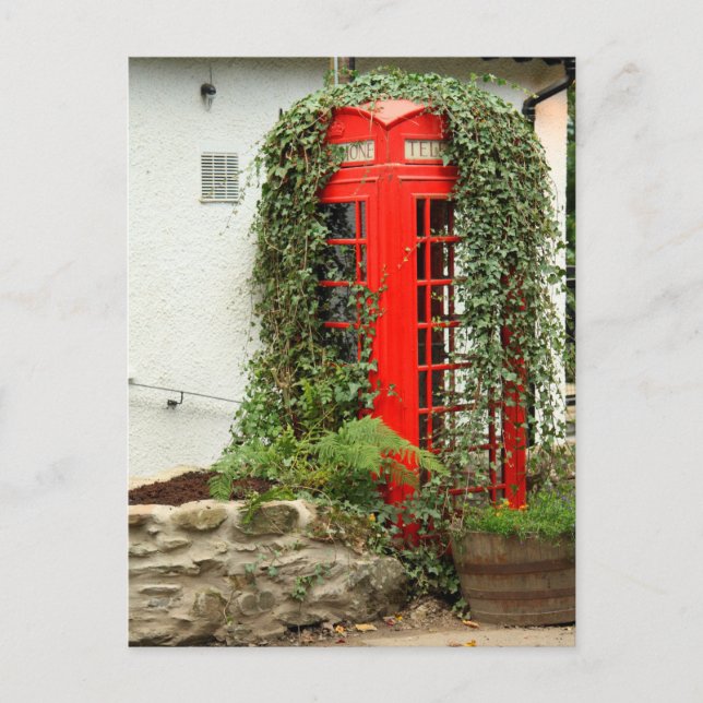 Carte Postale Boîte de téléphone rouge (Devant)