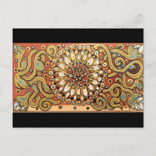 Carte Postale Boîte en cèdre blanc Boho Country Flower
