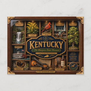Carte Postale Boîte ombre du Kentucky Figurine 3D État