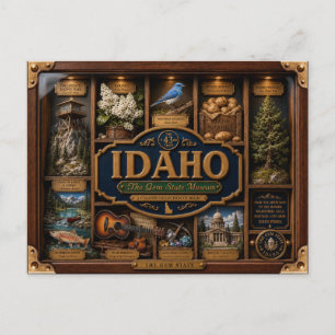 Carte Postale Boîte ombre Idaho 3D Figurine État